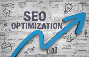 A digitized image of SEO optimization and an upward arrow to show the growth that comes with using SEO for your small business in Port Charlotte, FL.