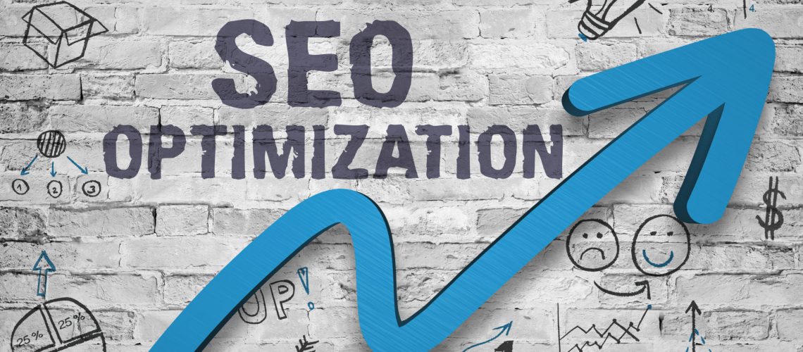 A digitized image of SEO optimization and an upward arrow to show the growth that comes with using SEO for your small business in Port Charlotte, FL.